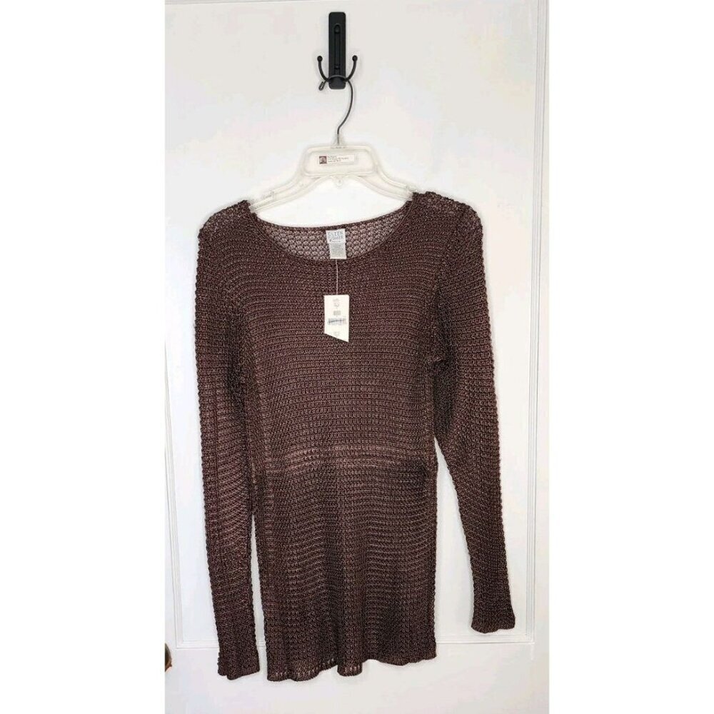 NWT Eileen Fisher Petite Size MP 100% Rayon Copper Basic Cord Top